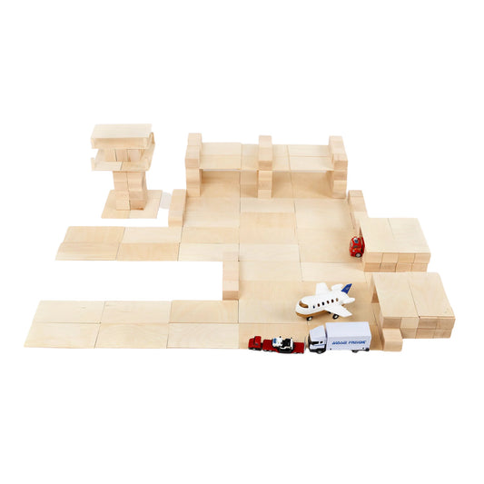 Stórt sett - Náttúrulegir viðarkubbar