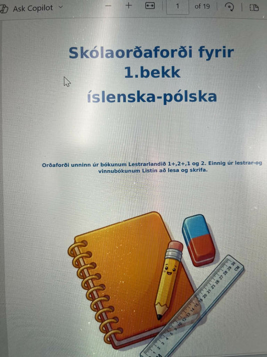 Skólaorðaforði fyrir 1.bekk, íslenska - pólska
