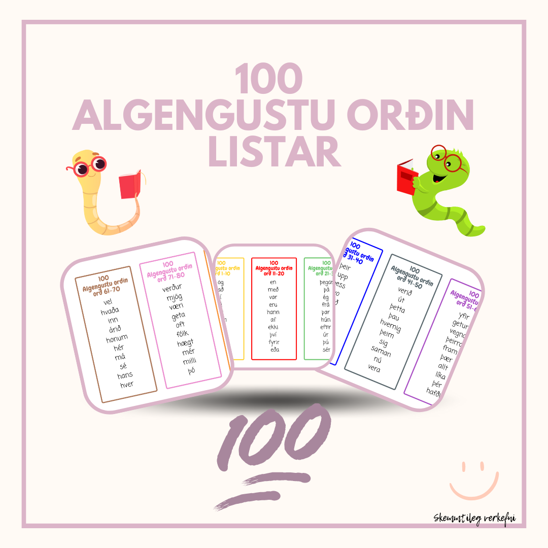 100 algengustu orðin - listar