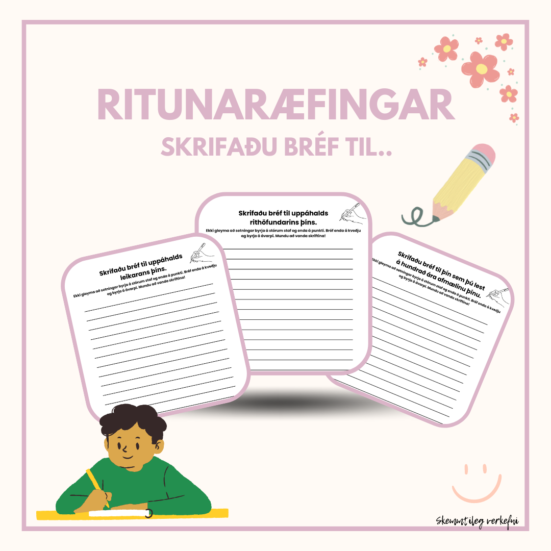 Ritunaræfingar - Skrifaðu bréf til... – skemmtilegverkefni