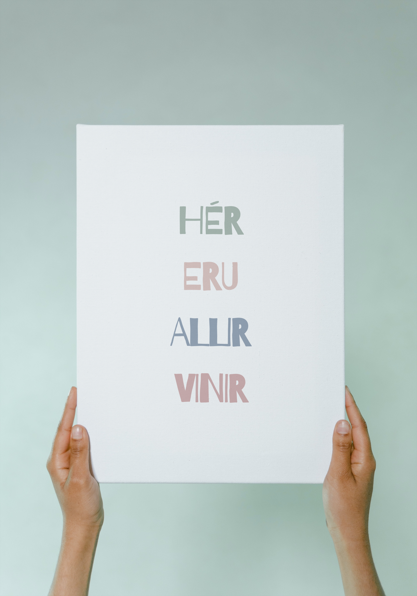 Hér eru allir vinir - pastel